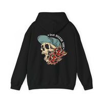 Skull Flat Bill: Hooded Sweatshirt Black